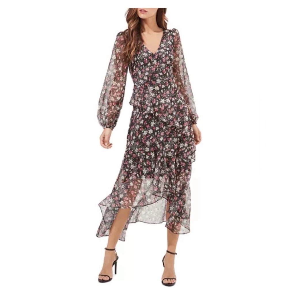 NWOT ASTR the label Fairfax Ruffled Midi dress. Size M